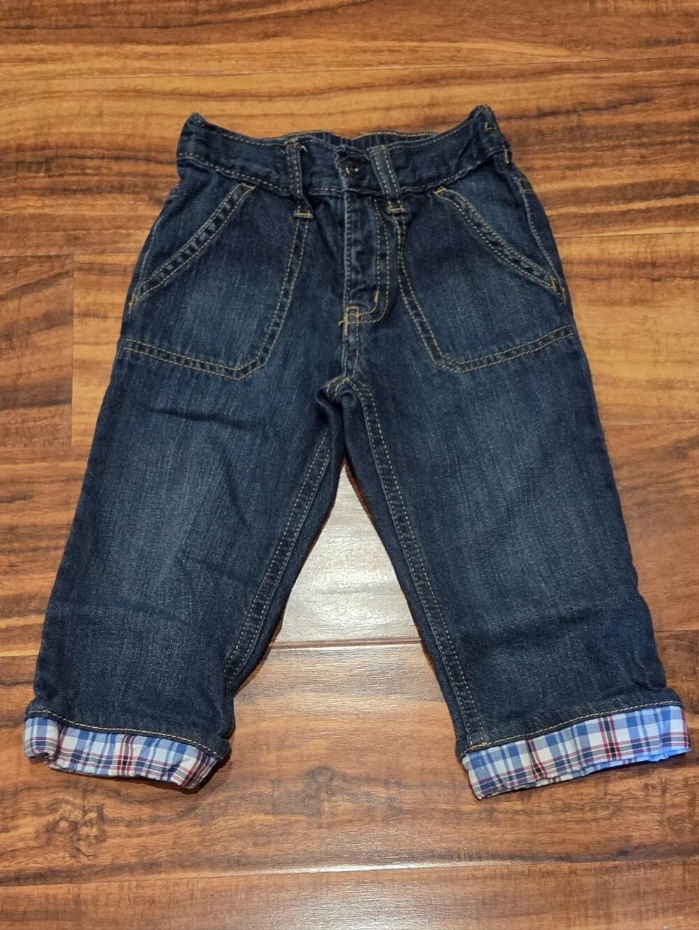Gymboree NWT/EUC 18-24 Red/Blue Plaid Button Down Shirt, Jeans & Airplane Shoes